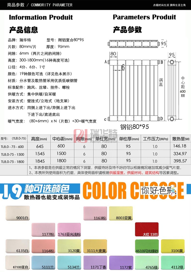 鋼鋁復合散熱器_鋼鋁暖氣片_鋼鋁復合翅片管散熱器價格 型號 規(guī)格 參數(shù)-瑞華特暖氣片